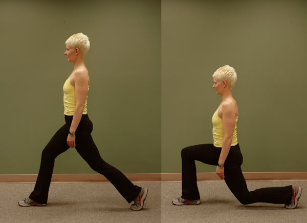 Woman performing a stationary lunge